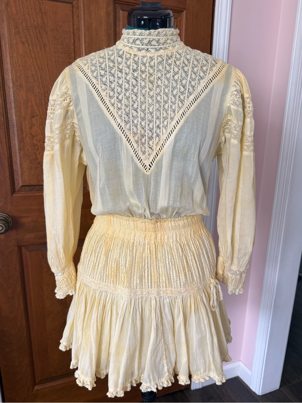 Loveshackfancy Lemondrop Viola Mini Dress Small